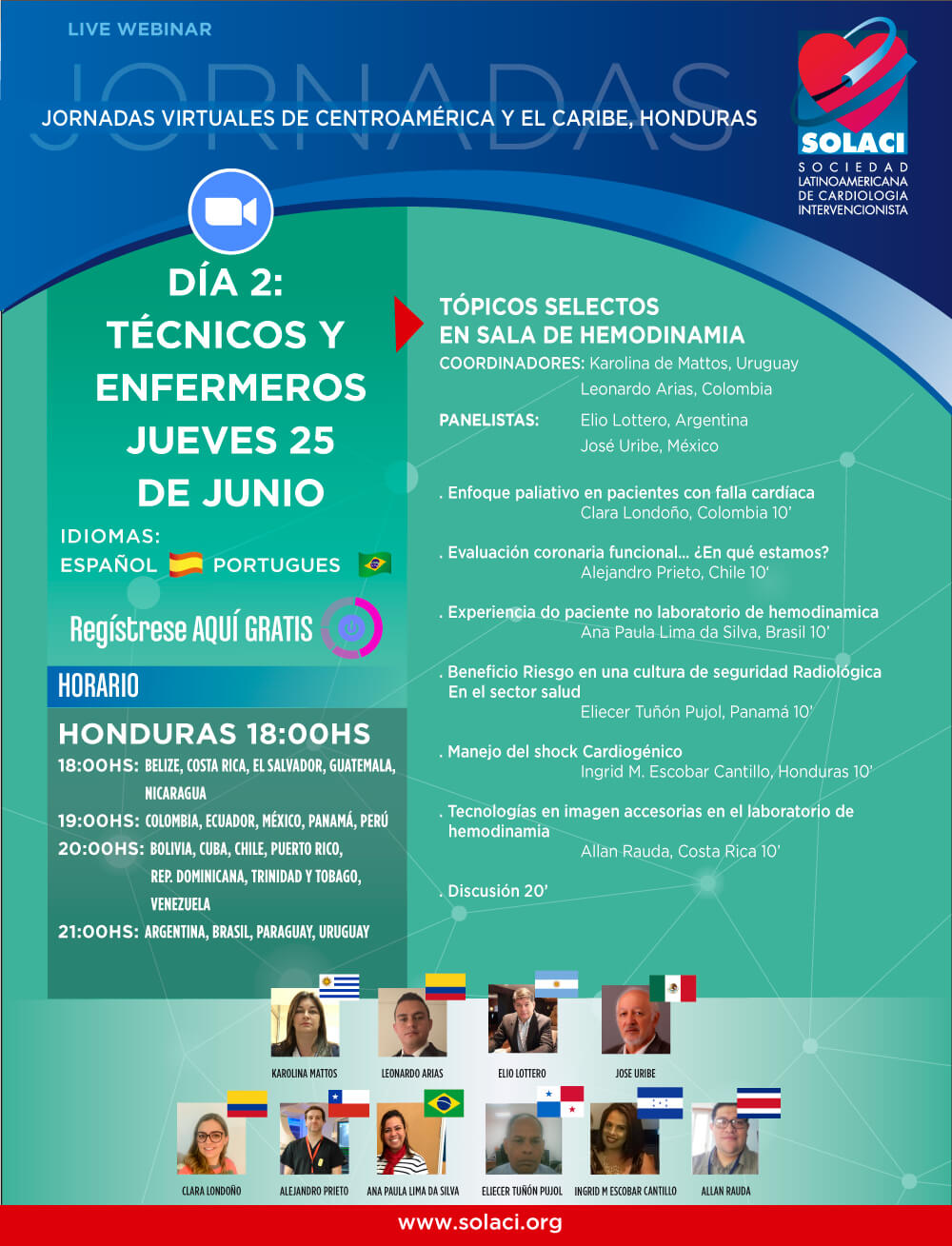 Jornadas Virtuales Honduras - 25/06 - Tópicos en la Sala de Hemodinamia