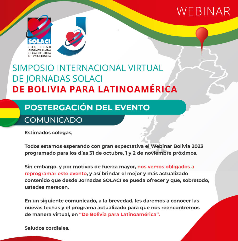 Comunicado Suspensión Jornadas Virtuales Bolivia 2023